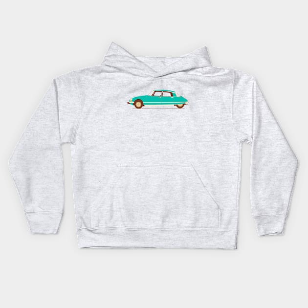 Blue Ride of the Retro Future Kids Hoodie by DevilOlive